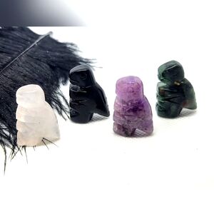 4 Piece Mini Crystal Dinos! Crystal Dinosaur Carvings!
